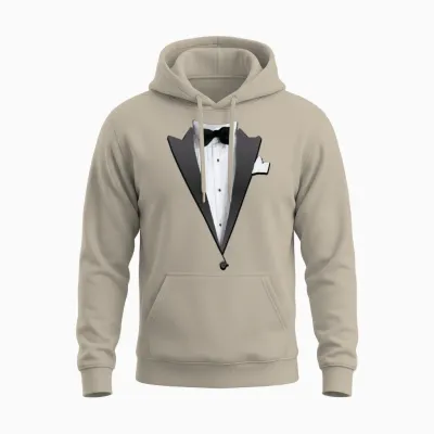 Tuxedo Jacket Costume Unisex Hoodie - Sand