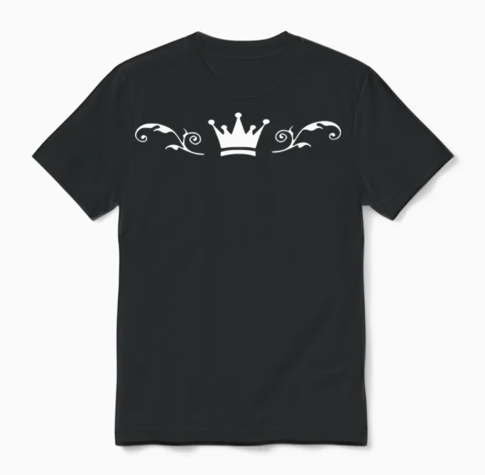 Crown White Unisex T-Shirt in Black