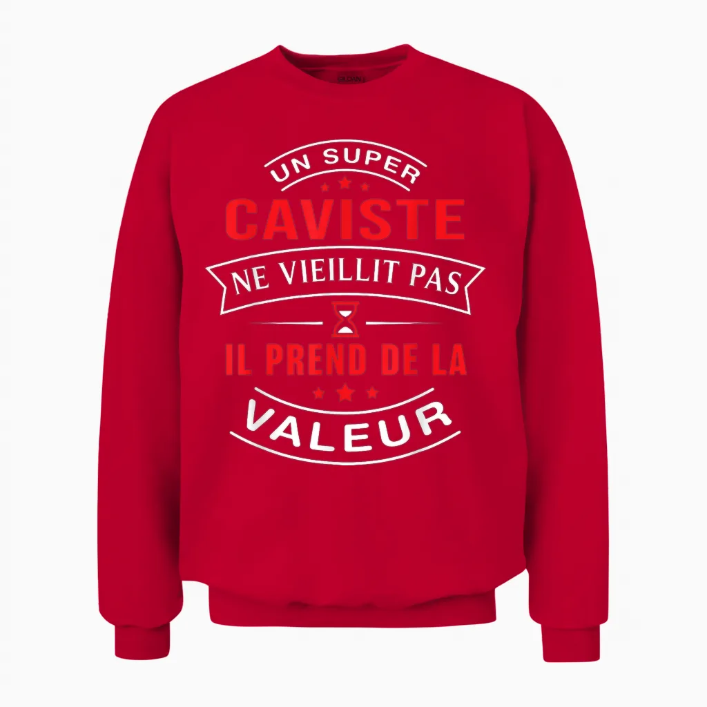 A Super Wine Store Does Not Age Gift Wine Store T-Shirt, Black, S Unisex Sweatshirt in Red