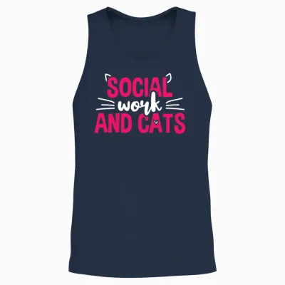 Social Work and Cats Social Worker Unisex Tank Top - Navy