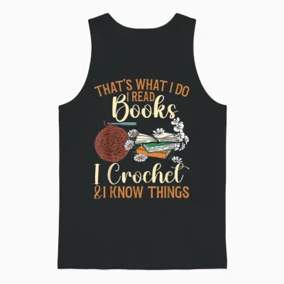 Crocheting Reading Books Crocheter Crochet Unisex Tank Top - Black