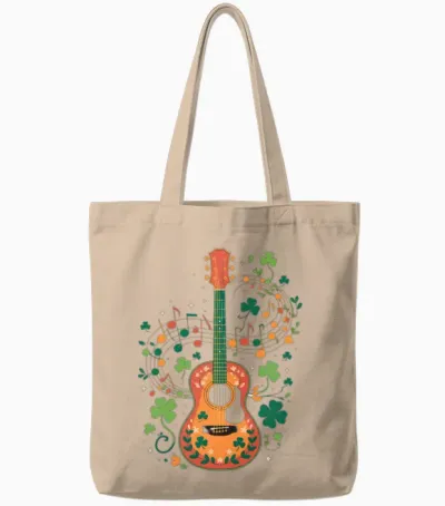 Shamrock Sounds – Irish Music Celebration Tote Bags - Natural