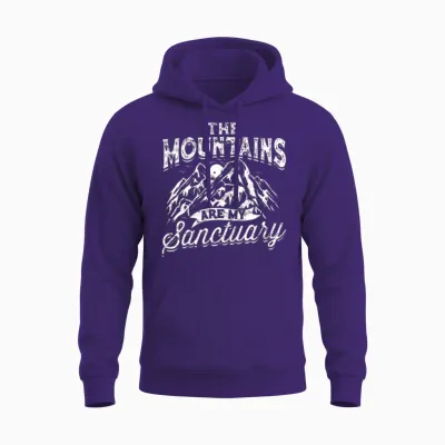The Mountains Are My Sanctuary - Hiking Unisex Hoodie - Purple