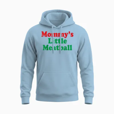 Mommy's Little Meatball Italian Humor Funny Italy Love Pun Unisex Hoodie - Light Blue