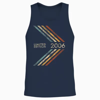 Anniversary 2006 Limited Edition Men Women Vintage Style Unisex Tank Top - Navy
