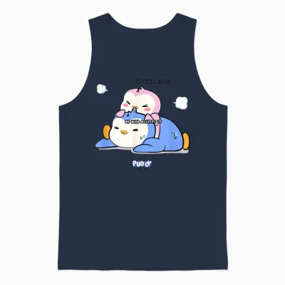 Official Pudgy Penguins Merch | Gf Bite | Duo Pengu & Polly Unisex Tank Top - Navy