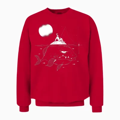 Lurking Fish Unisex Sweatshirt - Red