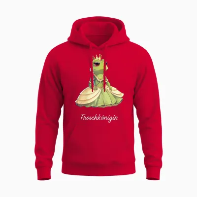 Frog Queen of the Frogs Girls' Carnival T-Shirt, Black Unisex Hoodie - Red