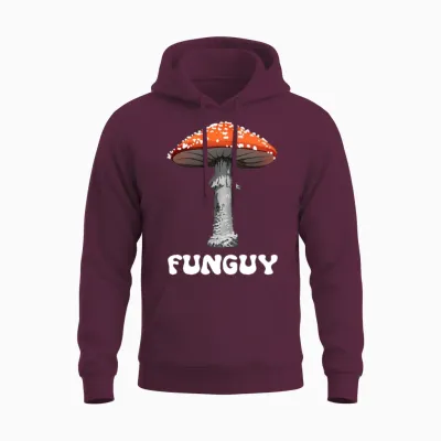 Funguy Funny Fungi Fungus Mushroom Funny Guy Unisex Hoodie - Maroon