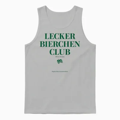 Lecker Bierchen Club Hopfen Malz Zusammenhalt Bier Backprint Unisex Tank Top - Ash
