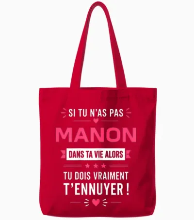 Si Tu N'as Pas De Manon Blague Prénom Humour Manon Tote Bags - Red
