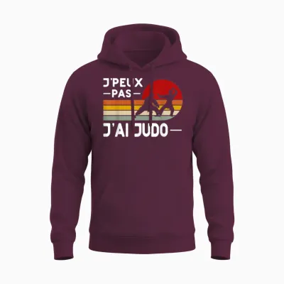 Je Peux Pas J'ai Judo Humor Judo Coach Fan Judoka Funny T-Shirt, Black, S Unisex Hoodie - Maroon