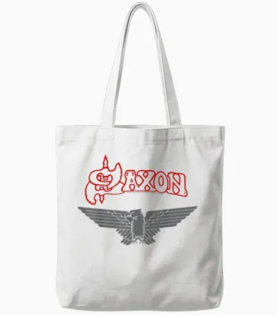 Offiziell Saxon Eagle Vintage Band Retro Musik Heavy Metal Tote Bags - White