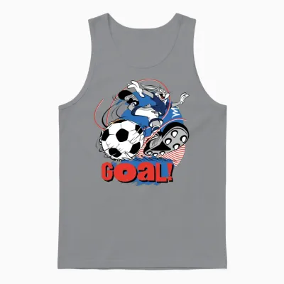 Looney Tunes Bugs Bunny Soccer Design Goal! Unisex Tank Top - Sport Grey