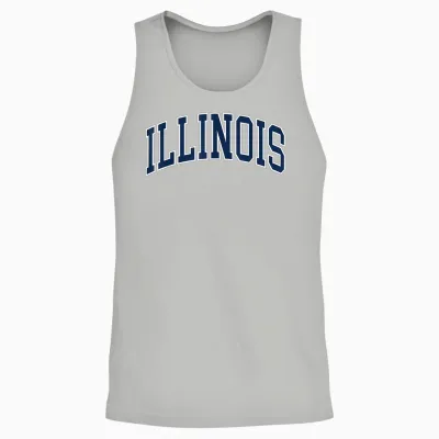 Retro Illinois Tee Vintage Illinois Orange Blue Throwback Il Unisex Tank Top - Ash