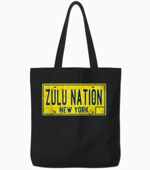 Zulu Nation Hip Hop 50th Anniversary Rap Music New York Nyc T-Shirt, Black, S Tote Bags - Black