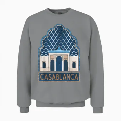 Casablanca Morocco Gift Travel Casablanca Travel to Morocco T-Shirt, Black, S Unisex Sweatshirt - Sport Grey