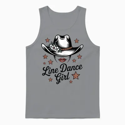 Line Dance Country Girls' Unisex Tank Top - Sport Grey