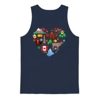 Canada Flag Heart Souvenir Maple Leaf Gift Unisex Tank Top - Navy – 1