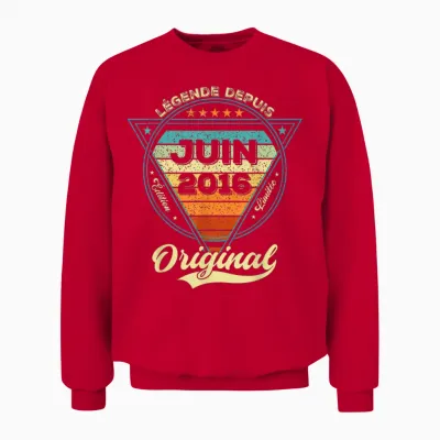 Légende Depuis Juin 2016 10e Anniversaire Unisex Sweatshirt - Red