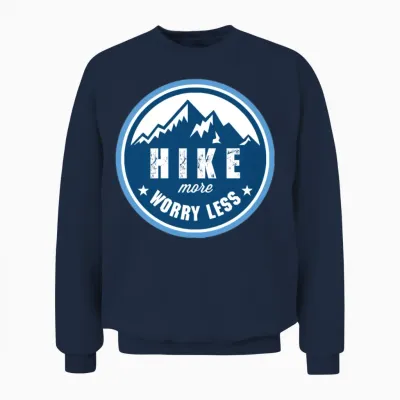 Hike More Worry Less Unisex Sweatshirt - Navy