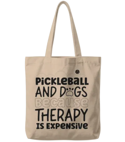Pickleball Dog Pickleball and Dogs Tote Bags - Natural