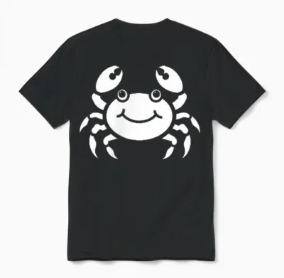 Humor Animals Crabs Minimalist Simple Crab T-Shirt, Black, S Unisex T-Shirt - Black