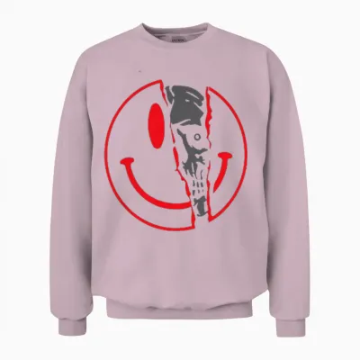 Confused Smile I'm Broken Invisible Illness I'm Ok Broken Unisex Sweatshirt - Light Pink