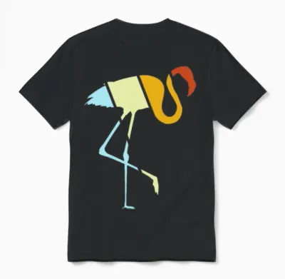Flamingo Retro Unisex T-Shirt - Black