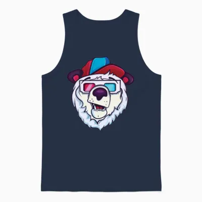 Ice Cold Polar Bear Unisex Tank Top - Navy