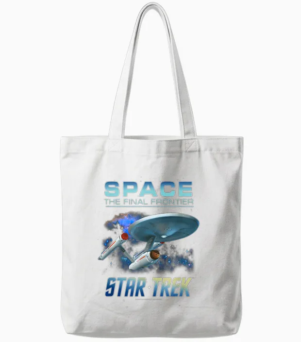 Star Trek Original Series the Ncc-1701 Intro Tote Bags in White