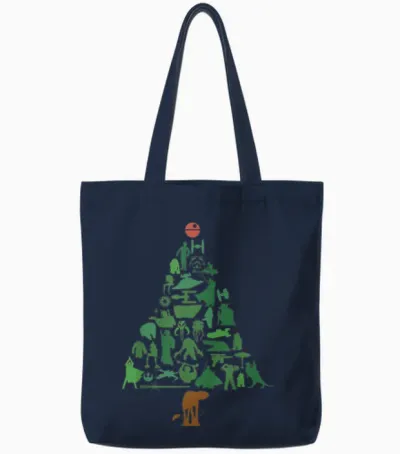 Star Wars Holiday Christmas Tree Tote Bags - Navy