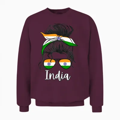 Bhaarat Kee Ladakee Indian Girl Bhaarat Indien Mädchen Damen Unisex Sweatshirt - Maroon