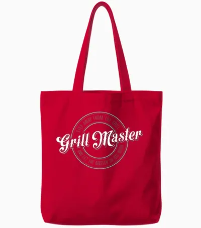 Mens Funny Bbq Grill Master Tote Bags - Red