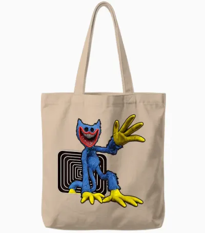 Kinder Poppy Playtime Nightmare Huggy Wuggy Von Deep Sleep Tote Bags - Natural