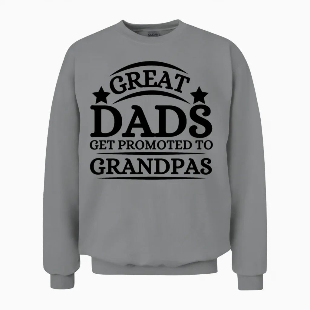 Great Dads Promoted to Grandpas Unisex Sweatshirt in Sport Grey