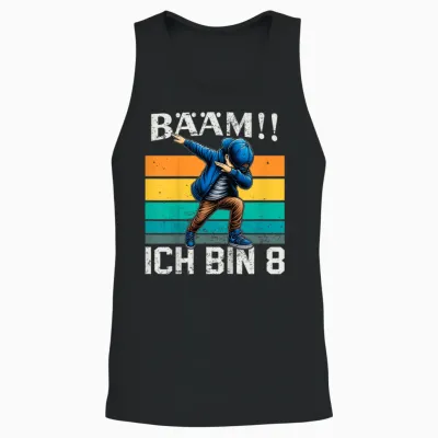 Kinder Geburtstag Dabbing Jungen Bääm Ich Bin 8 Jahre Unisex Tank Top - Black