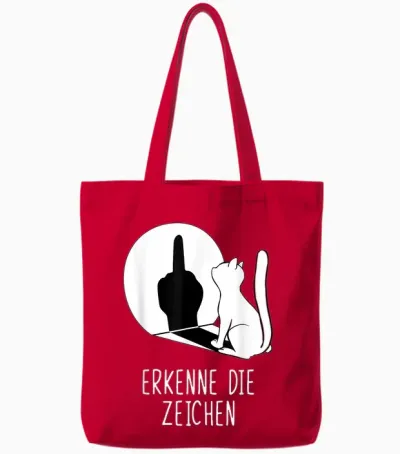 Waving Cat Shadow Cats Erkenne Die Signs T-Shirt, Black Tote Bags - Red