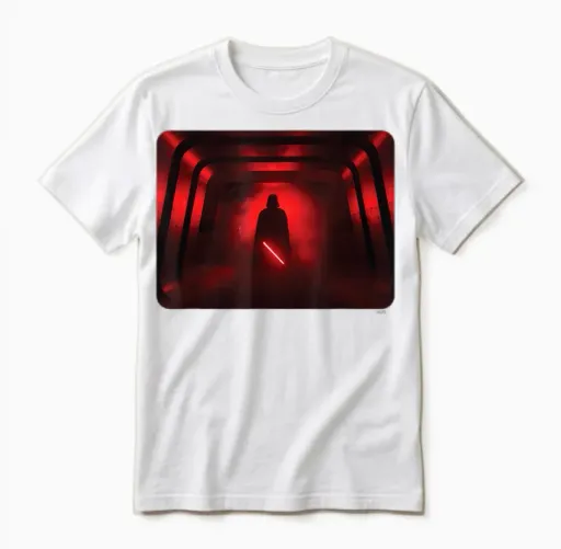 Star Wars Darth Vader Red Lightsaber Shadow Unisex T-Shirt in White