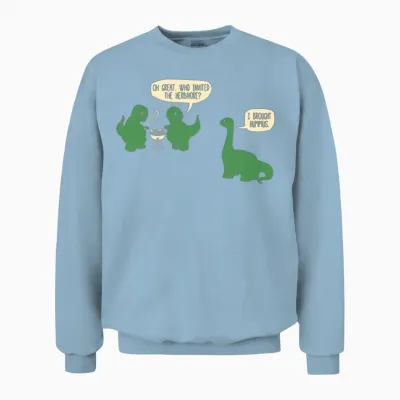Dinosaur Bbq Unisex Sweatshirt - Light Blue