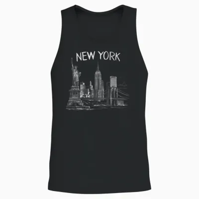 New York Gift Men Women Ny City Holiday Vintage T-Shirt, Black, S Unisex Tank Top - Black