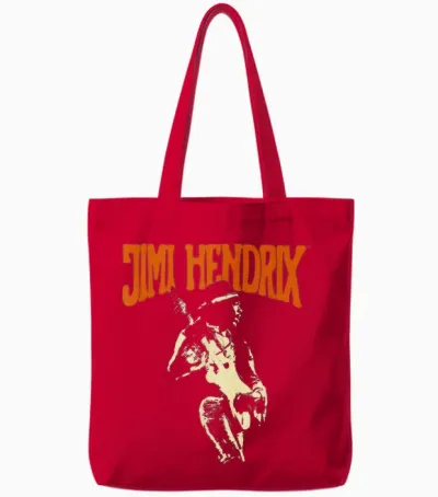 Jimi Hendrix Gitarre Tote Bags - Red