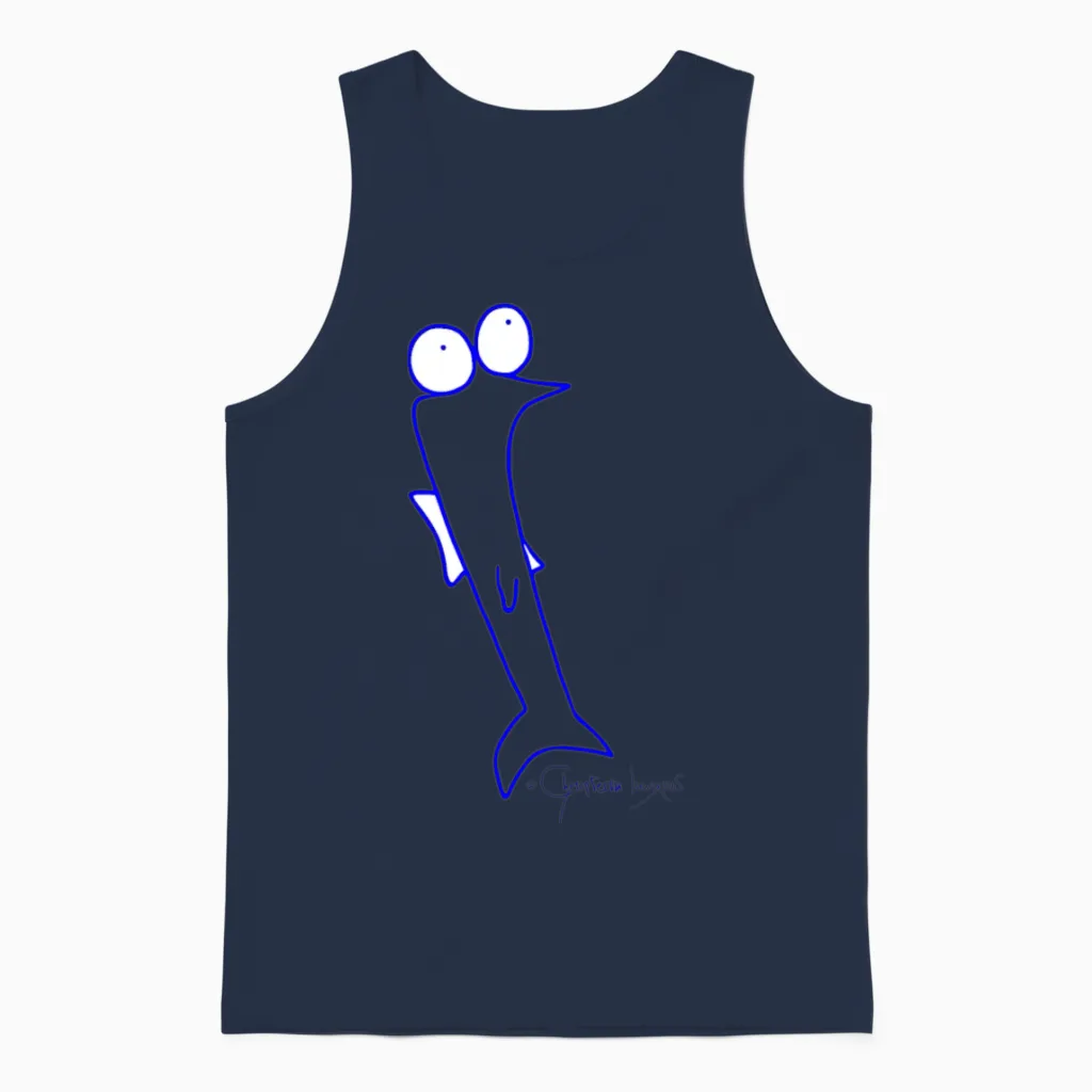 Roach - Piscis Rutilus Unisex Tank Top in Navy