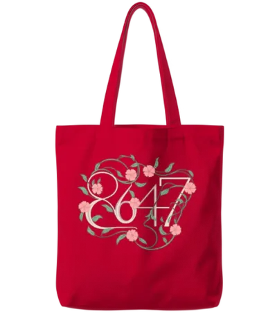 Floral Subtle Anti Trump 8647 86 47 Boho Tote Bags - Red