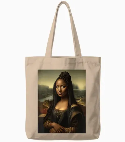 Black Mona Lisa African American Black History Month Funny Tote Bags - Natural