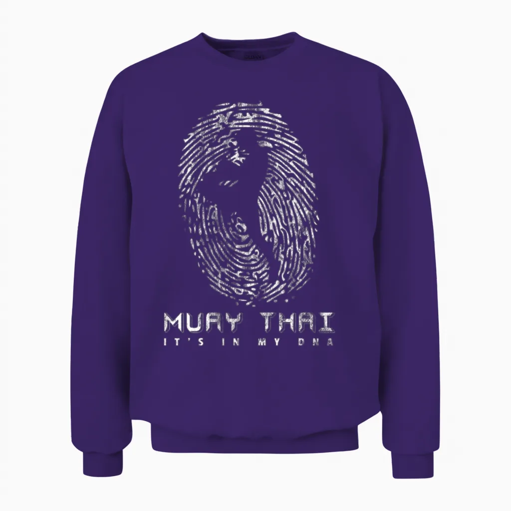 Muay Thai Dna Unisex Sweatshirt in Purple