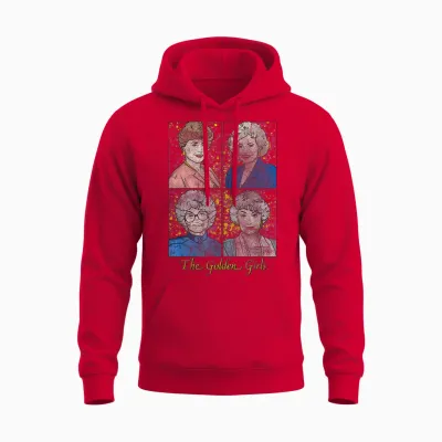 The Golden Girls Modern Cast Sketch Retro Tv Show Unisex Hoodie - Red