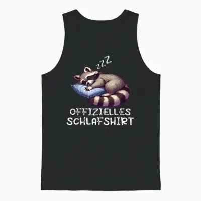 Official Sleepshirt Raccoon Cute Raccoon T-Shirt, Black Unisex Tank Top - Black