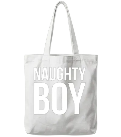 Naughty Boy Tote Bags - White