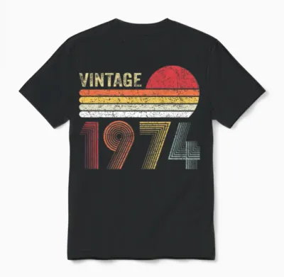Vintage 1974 Unisex T-Shirt - Black
